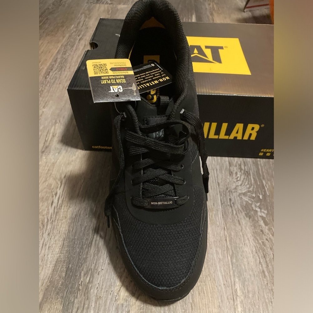 Mens CAT Catipaillar black work sneakers - Picture 12 of 13